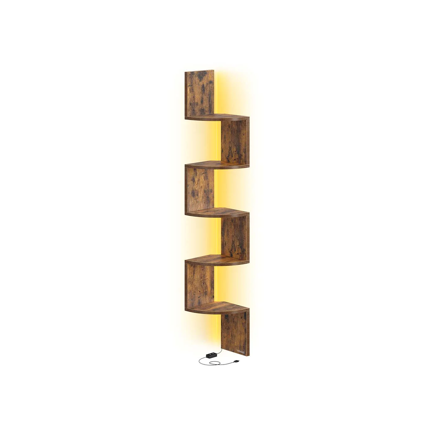 Hoekplank – LED-Verlichting – Veelzijdige Wandplank – Woonkamer of Slaapkamer