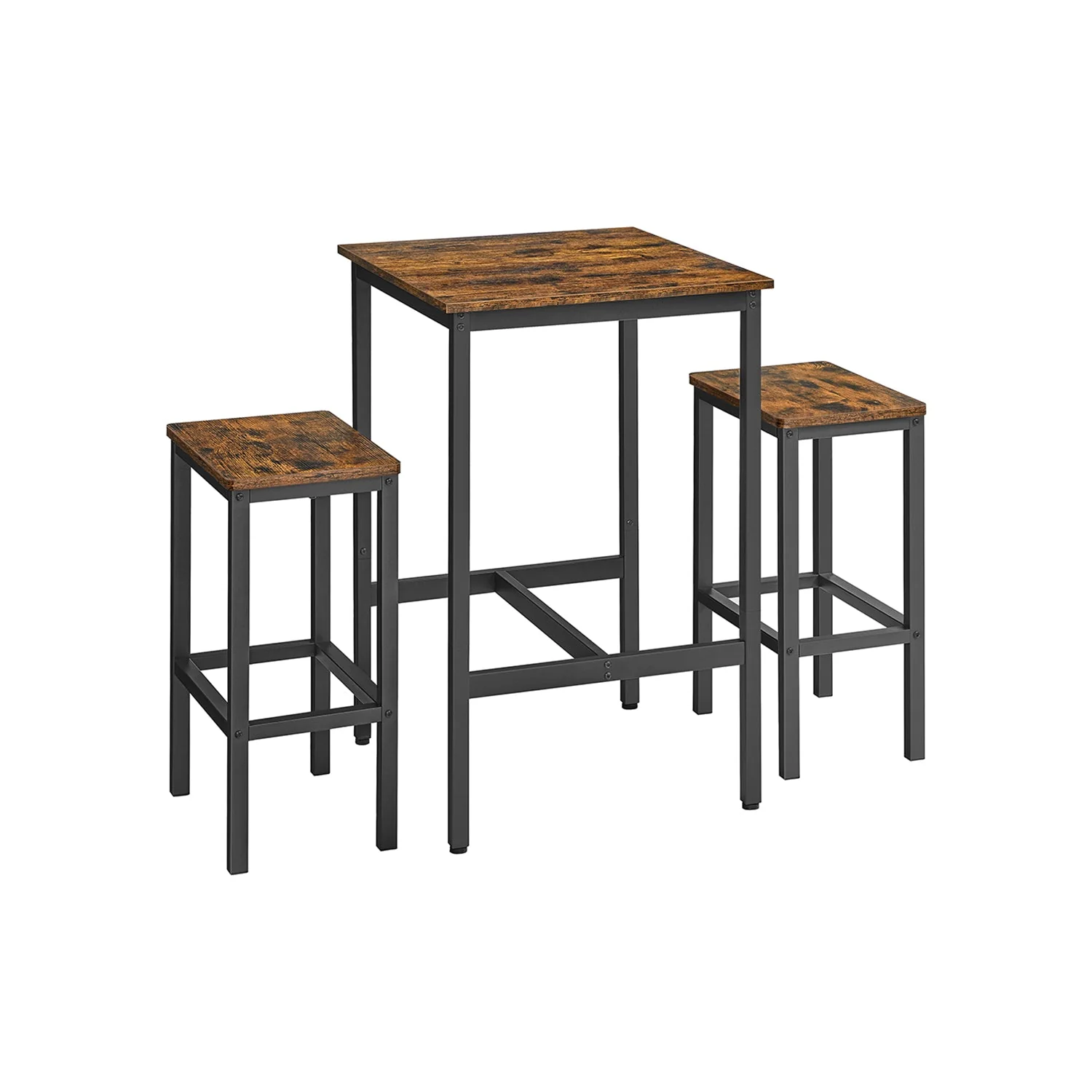 Bartafelset – Ruimtebesparend – Vintage bruin-zwart
