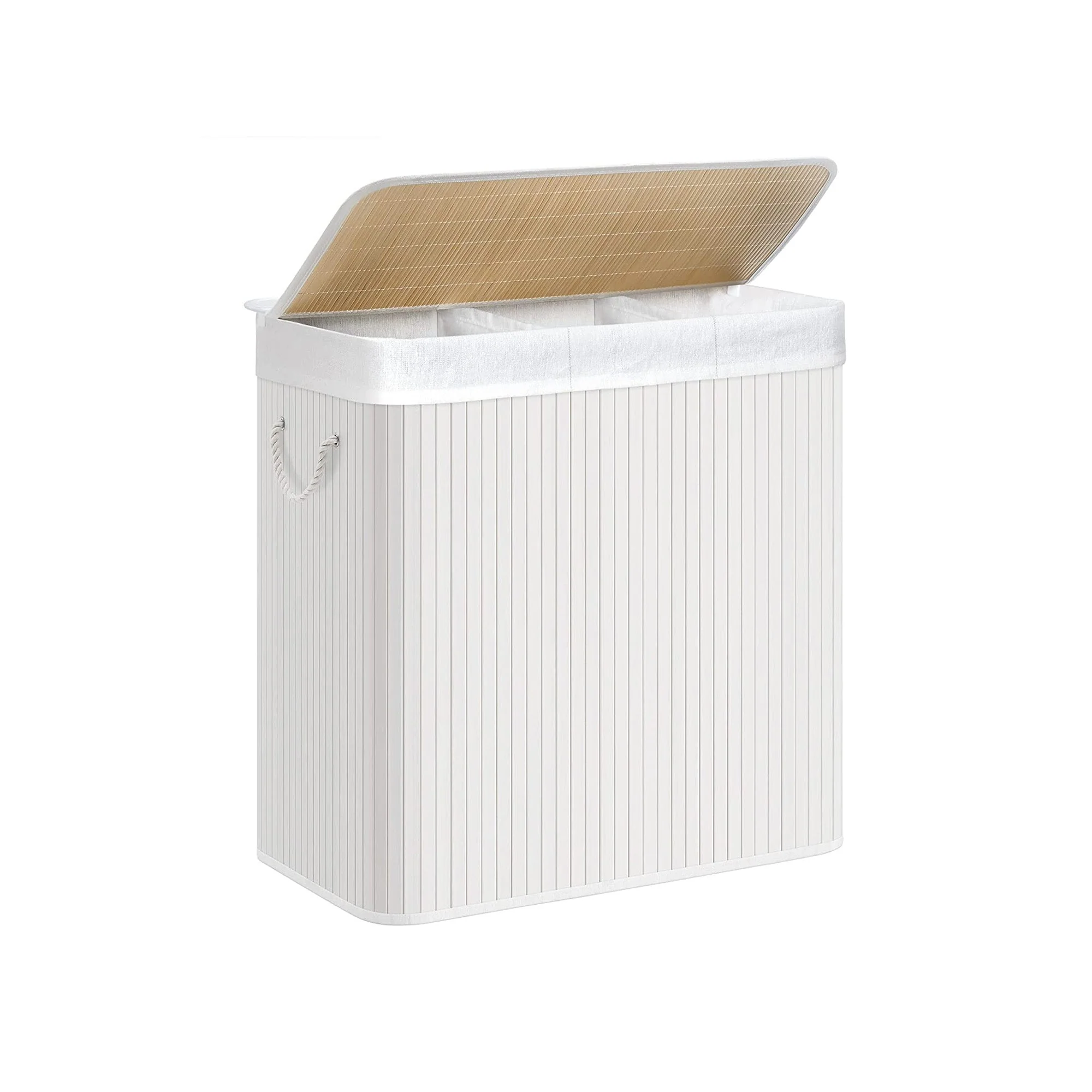 Wasmand – Met 3 compartimenten – Bamboe – Naturel