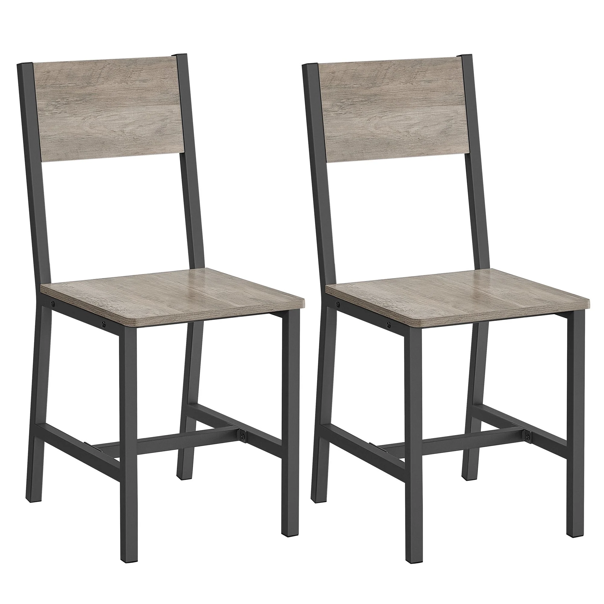 Eetkamerstoelen Set Van 2 Greige Gemêleerd Mat Grijs