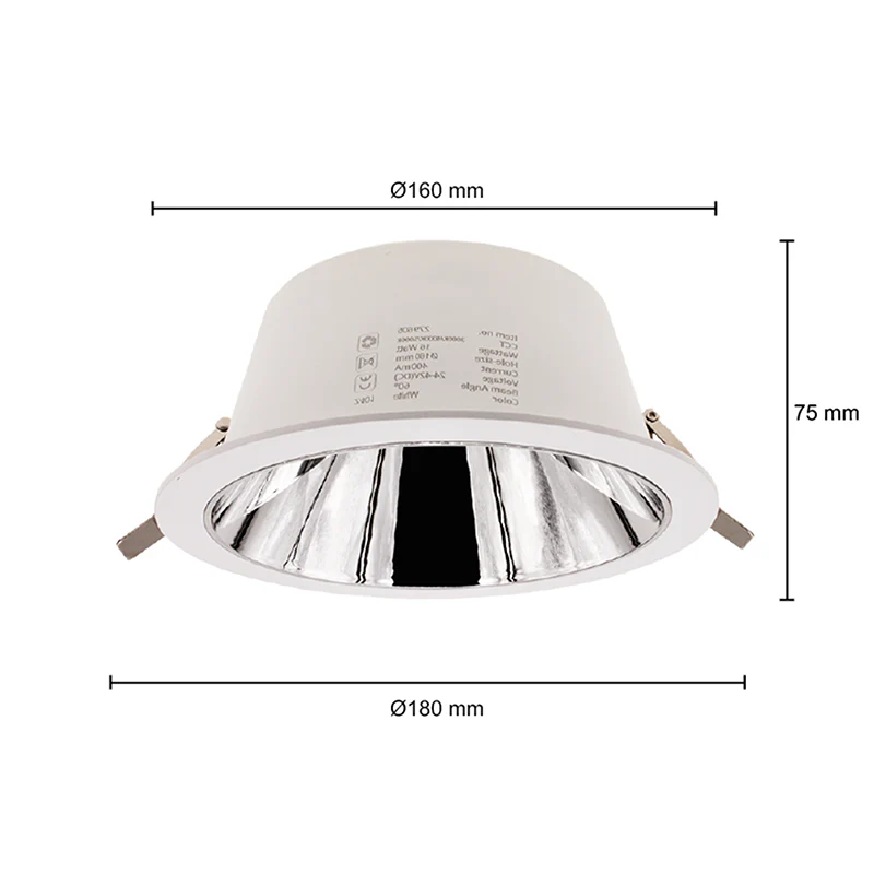 LED Downlight Kerber - TriColor - 16 Watt - Zaagmaat 160 -175MM - Wit - Afbeelding 2