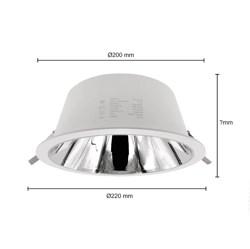 LED Downlight Kerber - TriColor - 20 Watt - Zaagmaat 200 -215MM - Wit - Afbeelding 3