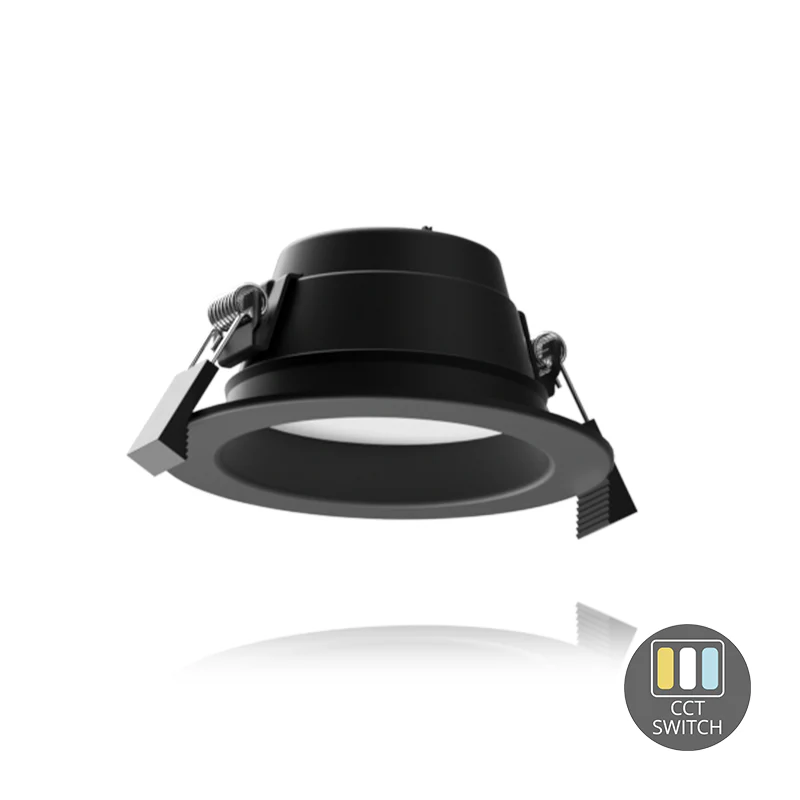 LED Downlight Zwart –  Tri Color – 10 Watt – Zaagmaat Ø90MM – Zwart
