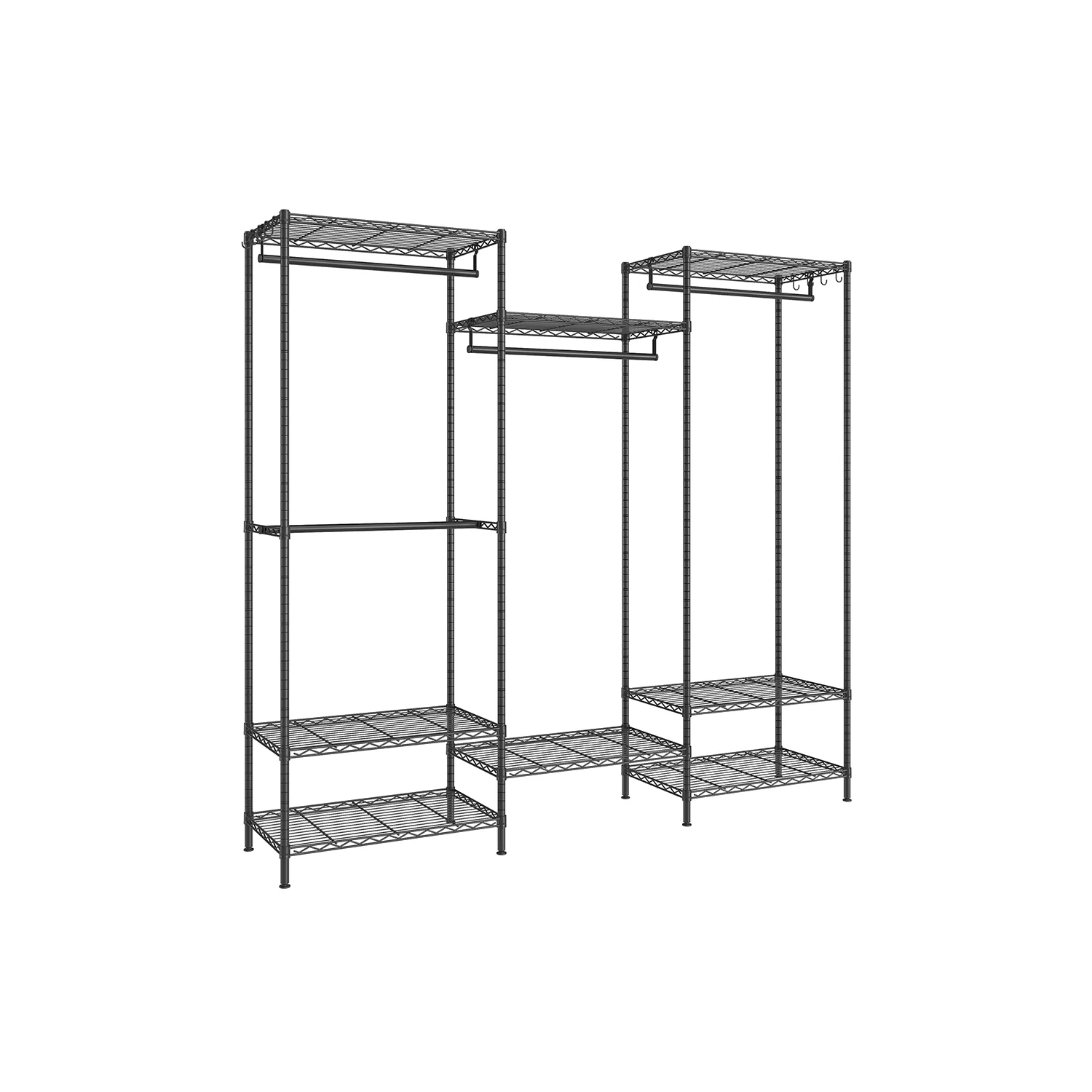 Kledingkast – 40 x 175 x 180 cm – Open ontwerp – Inktzwart – Met verstelbare planken – Tot 220 kg draagvermogen