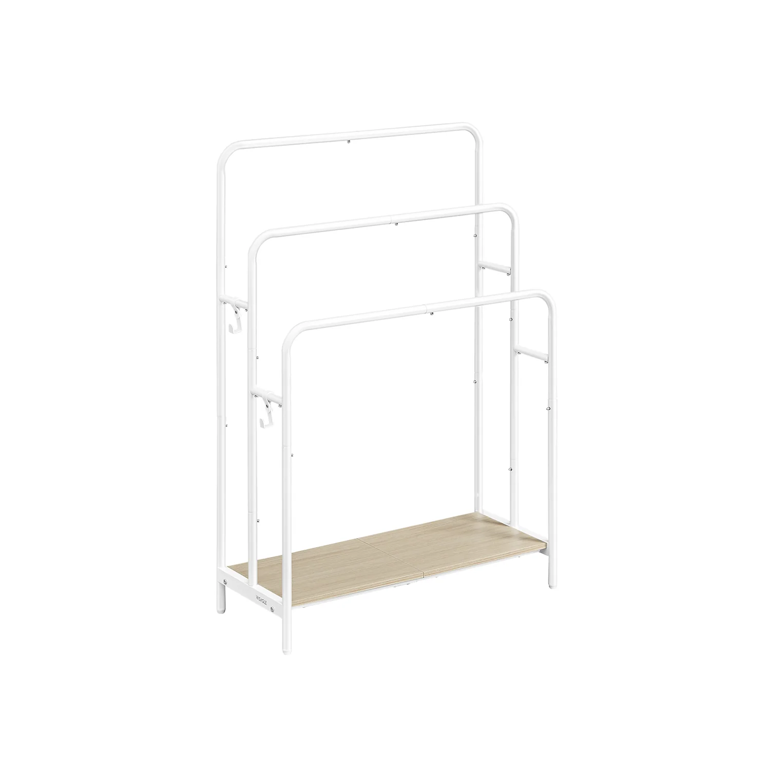 Kledingrek – 70 x 30 x 100 cm – Wolkwit-naturel beige – Met legplanken – Tot 20 kg draagvermogen