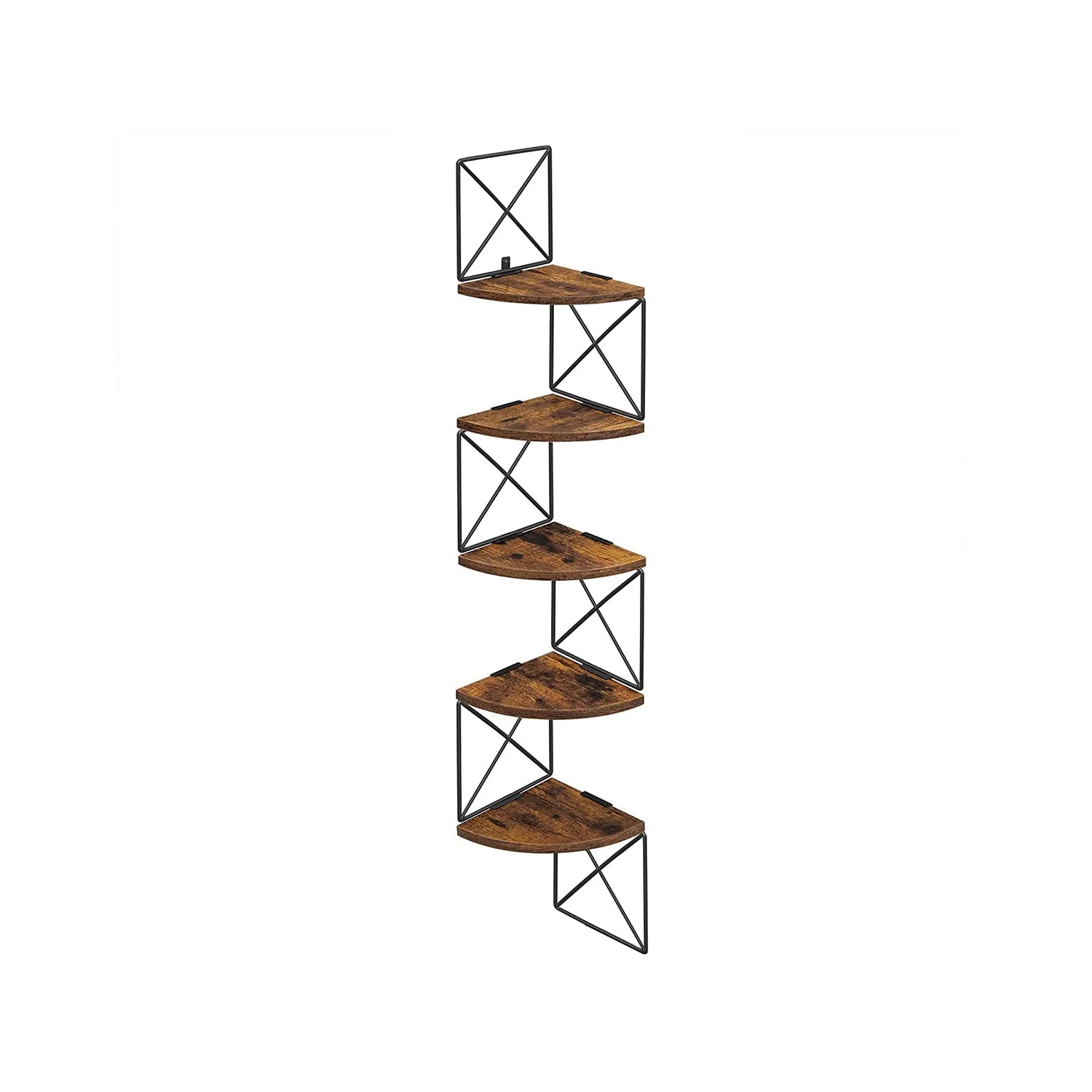 Hoekplank – 5 niveaus – Zigzag design – Vintage bruin-zwart