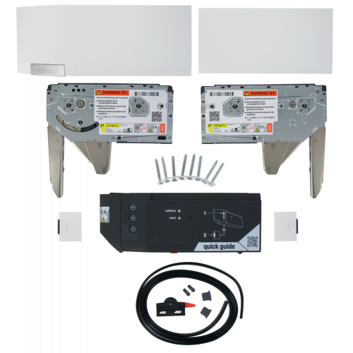Beslagelementset SERVO-DRIVE AVENTOS HK top schroefbevestiging. Vermogen 1730-5200. 107 graden hoek. Antraciet Grijs.