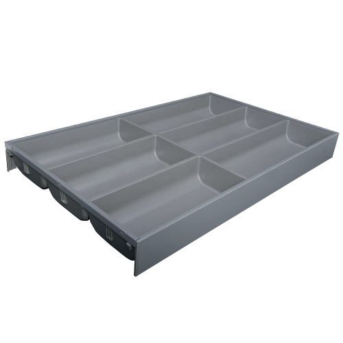 Bestekindeling stalen ontwerp, Kleur mat oriongrijs, L 450 mm