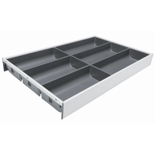Bestekindeling stalen ontwerp, Kleur mat zijdewit, L 450 mm