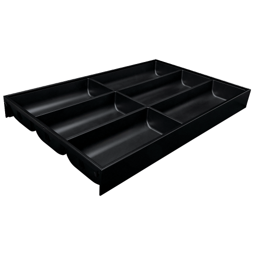 Bestekindeling stalen ontwerp, Kleur mat terrazwart, L 450 mm