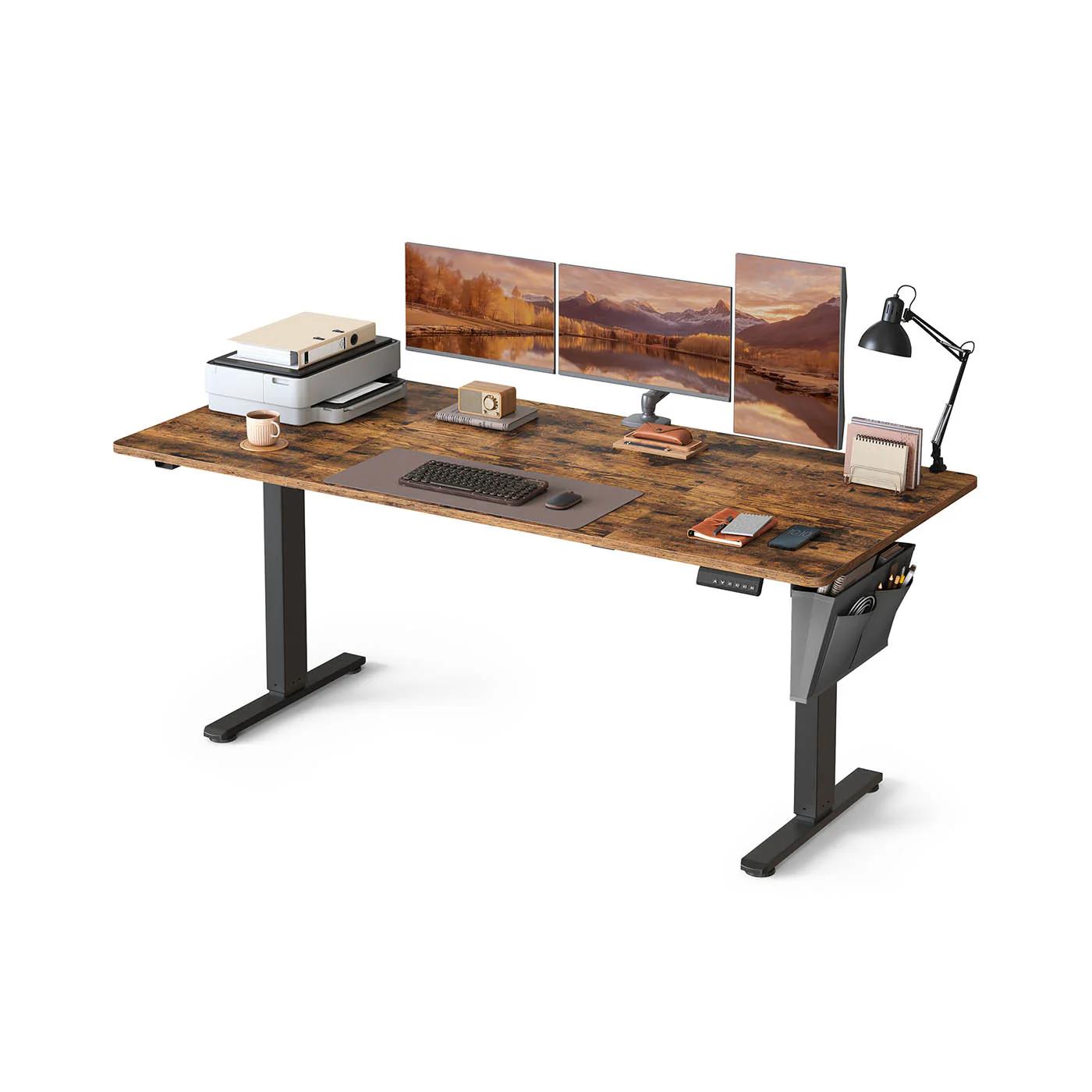 Elektrisch Bureau (Zit-Sta) – 80 x 180 cm – In hoogte verstelbaar (72-120 cm) – 4 geheugenstanden – LED Display – Organizer met haken