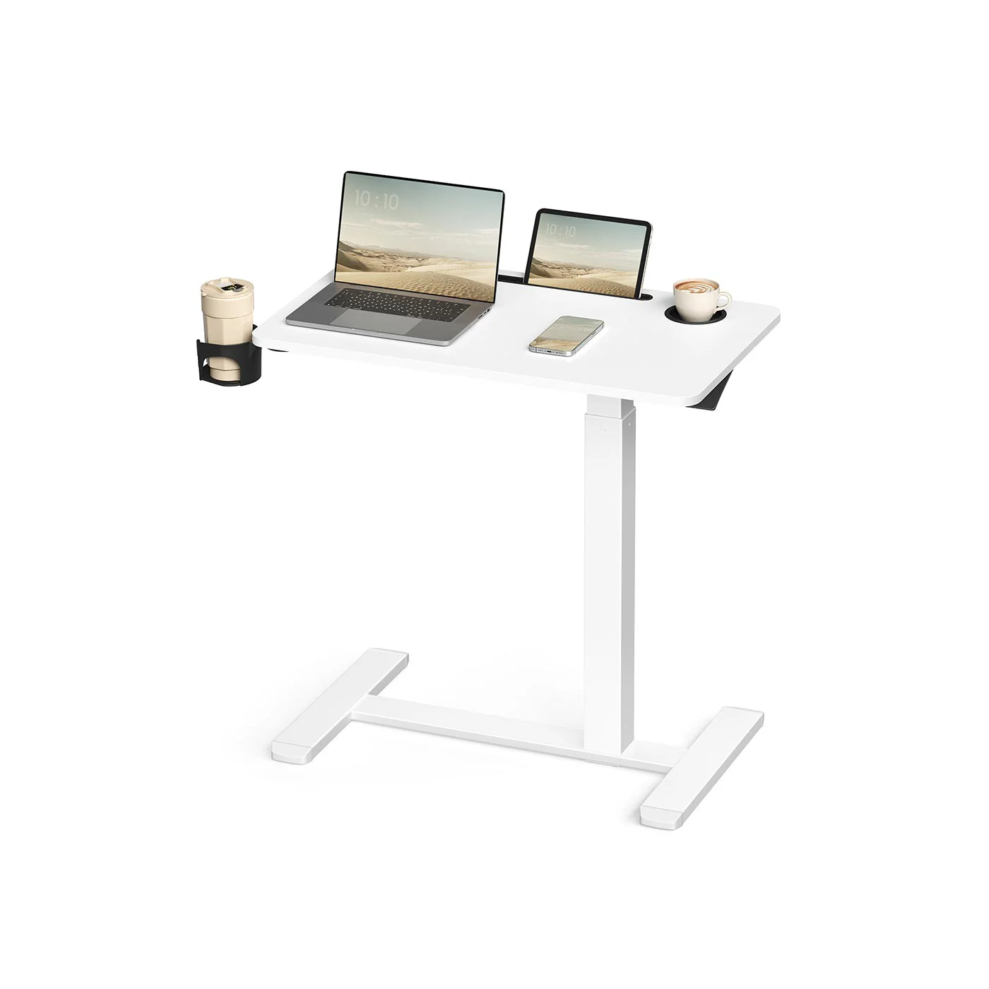 Bijzettafel – Cloud White – Met verstelbare hoogte (65-102 cm) – Met wielen