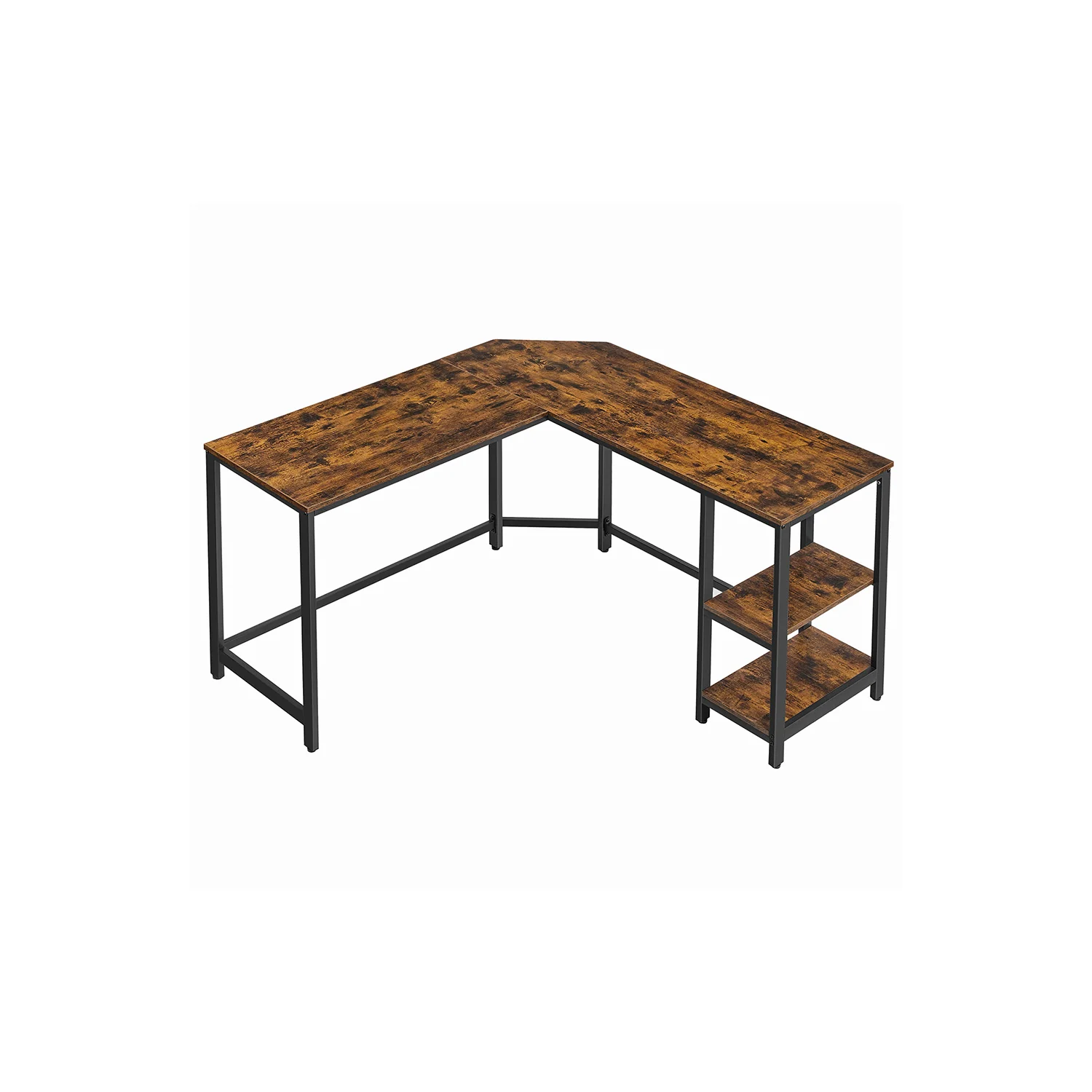 Bureau – 138 x 138 cm – Met uitneembare opbergplank – Georganiseerde kabeloplossing – Verstelbare voetjes