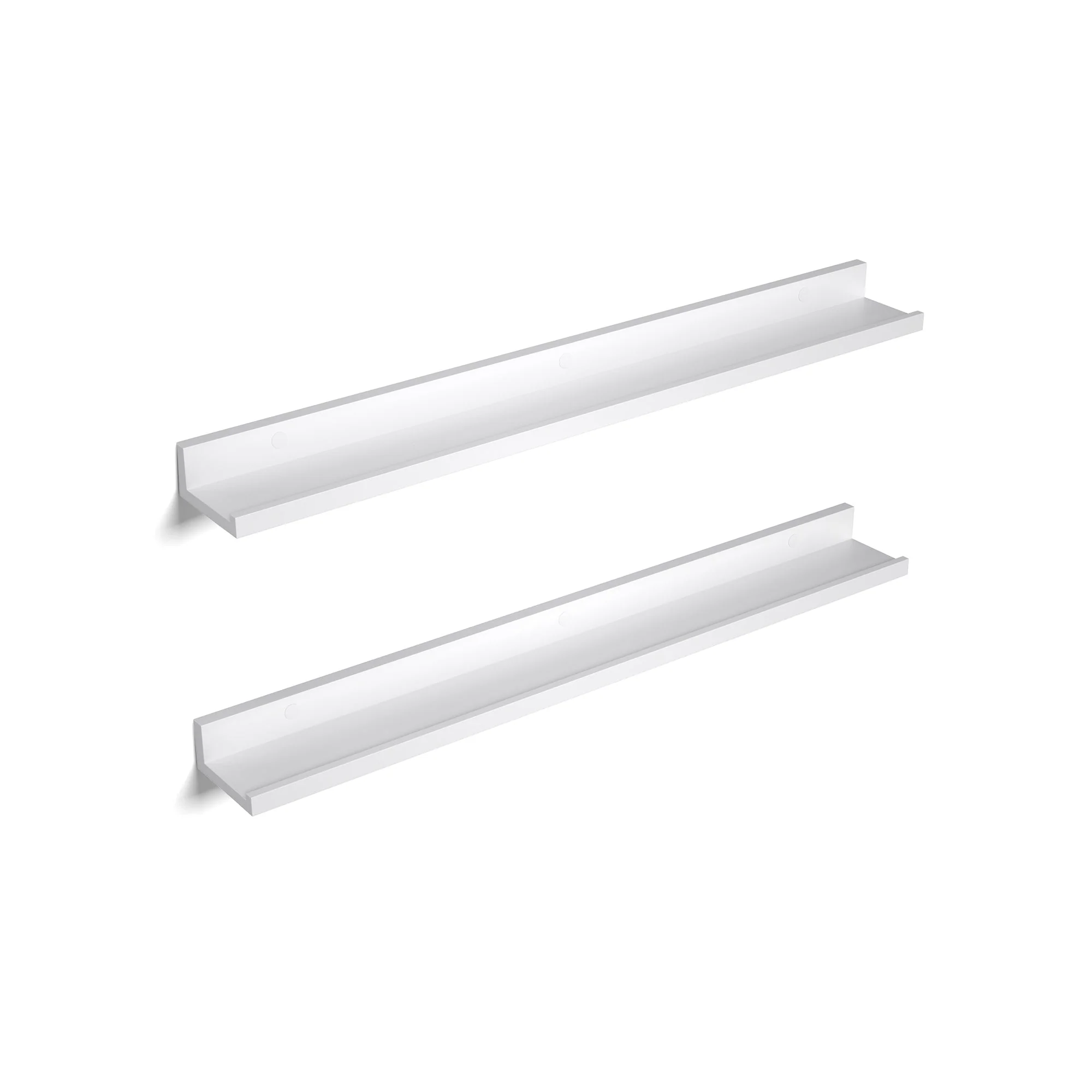 Zwevende Wandplank Set van 2 – Hoogglans – Wit