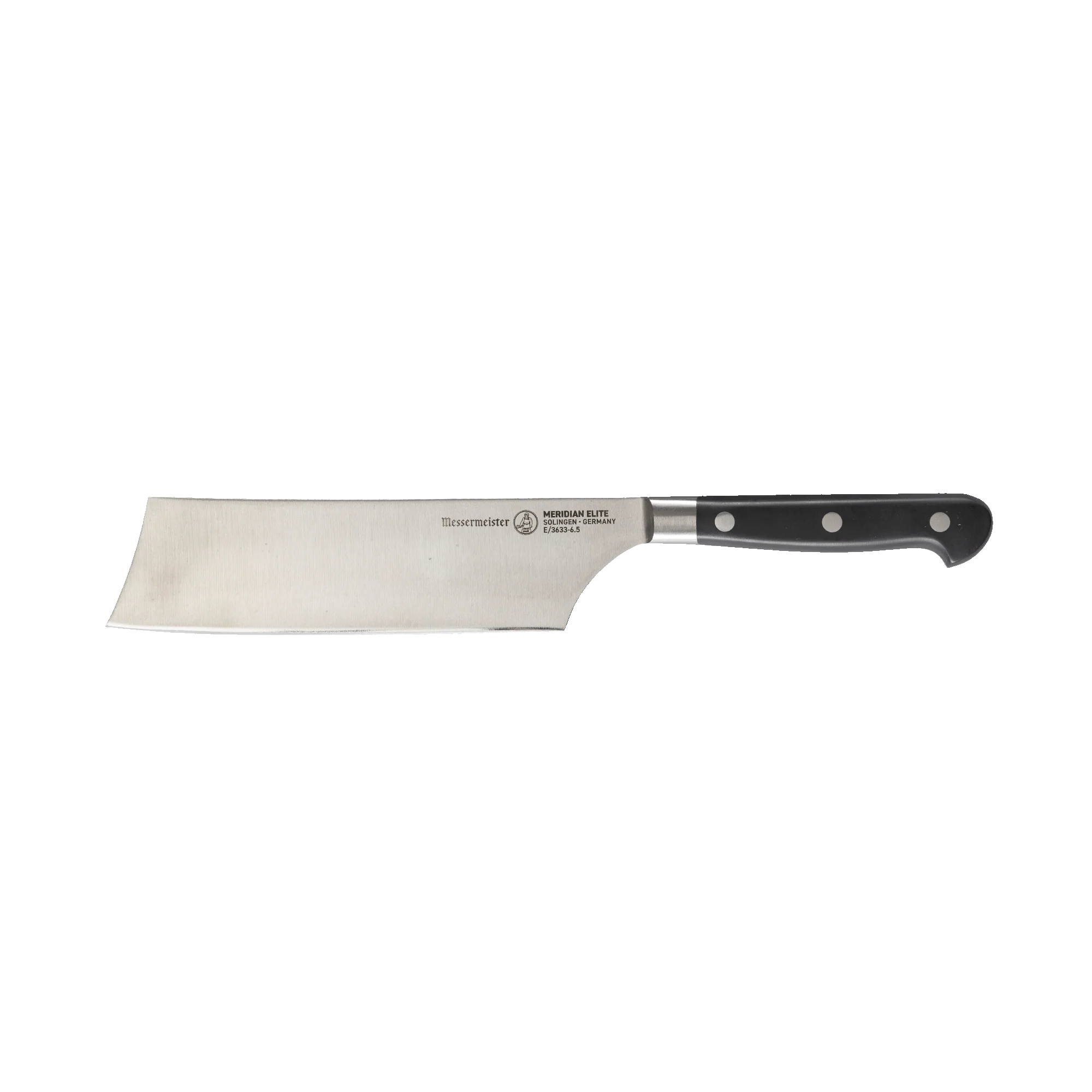 MESSERMEISTER MERIDIAN ELITE 16,5cm NAKIRI mes zwart POM heft drie nieten