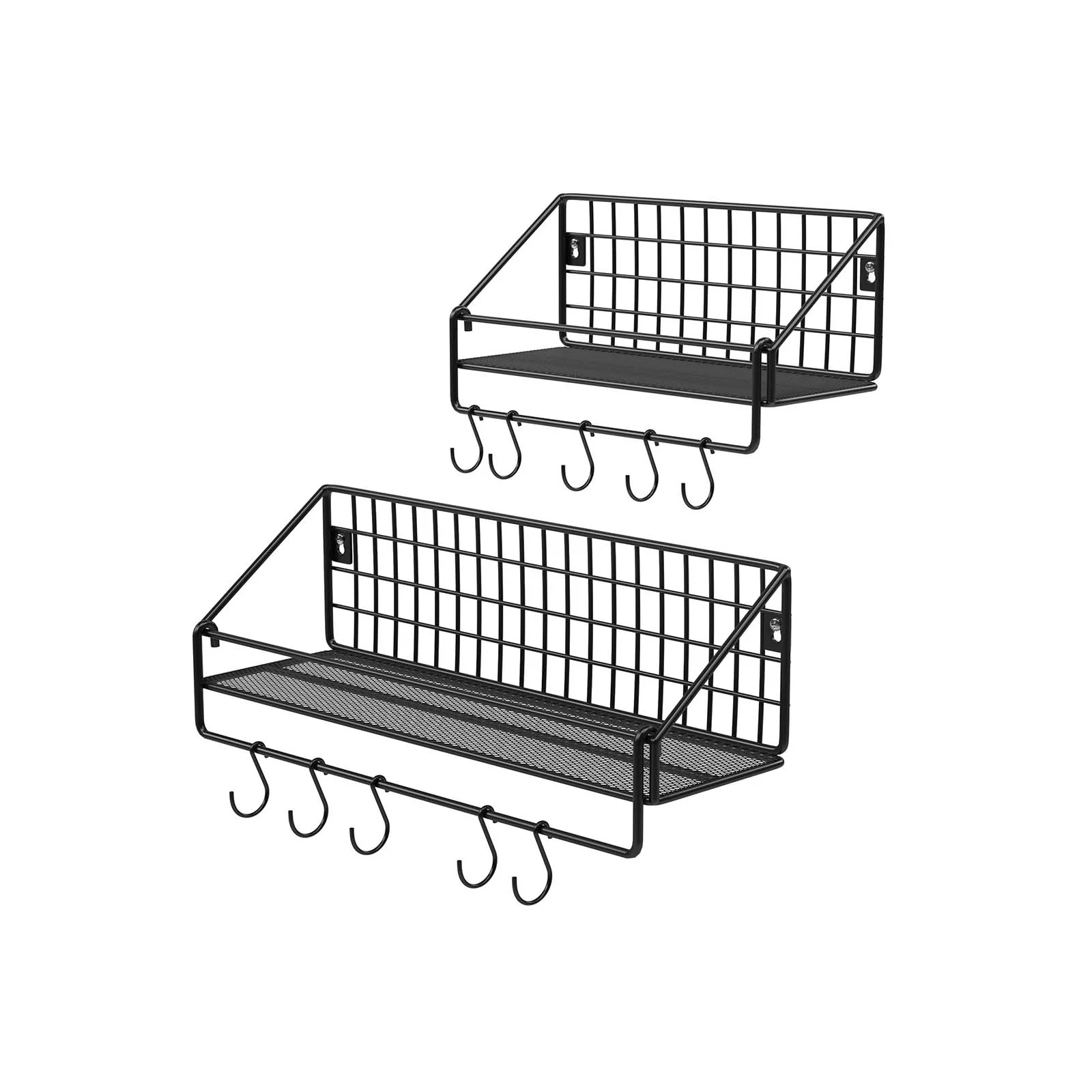 Wandplanken – Set van 2 – Industrieel ontwerp – Zwart