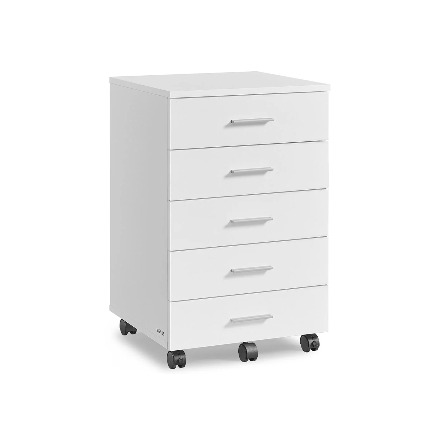 Rolcontainer met 5 lades – 40 x 42 x 65,7 cm – Cloud White – Tot 45 kg draagvermogen