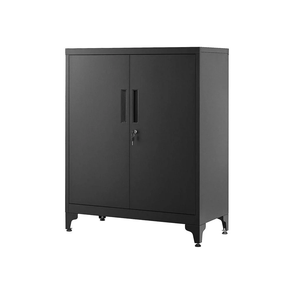 Archiefkast – Met 2 Deuren en Slot – Staal – Zwart