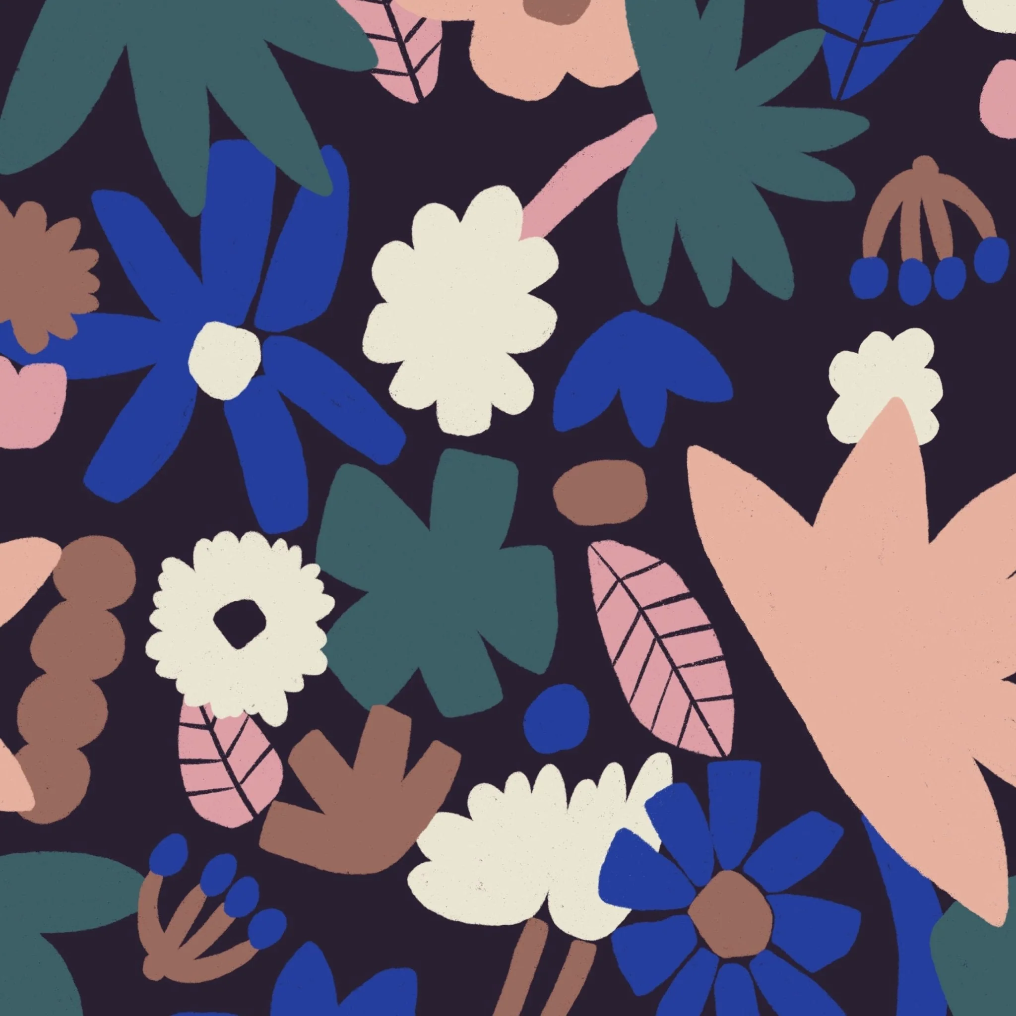 Behang Meet Me at the Wall – Flowerplay Dark – Natural Noord