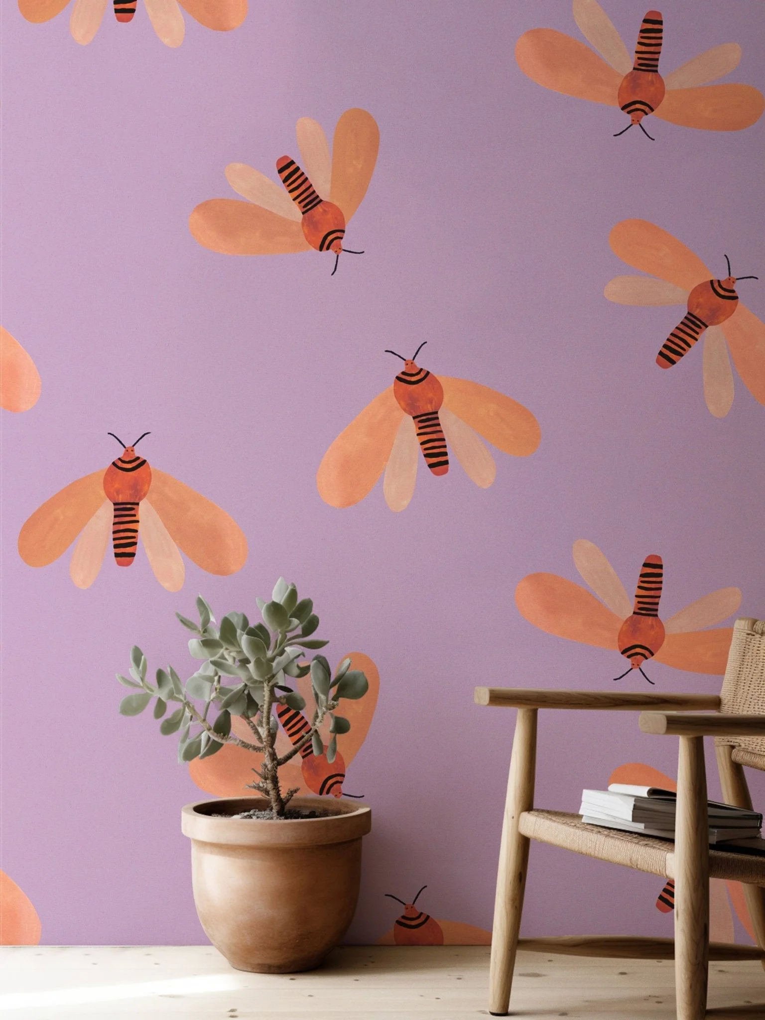 Behangstaal Meet Me at the Wall – Moth Spring – Aniek Bartels
