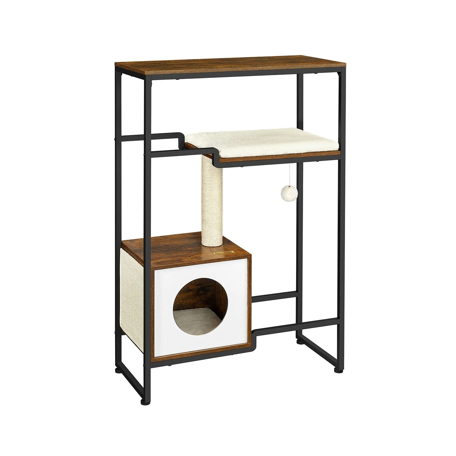 Krabpaal – 2-in-1 meubel met plank – Vintage bruin