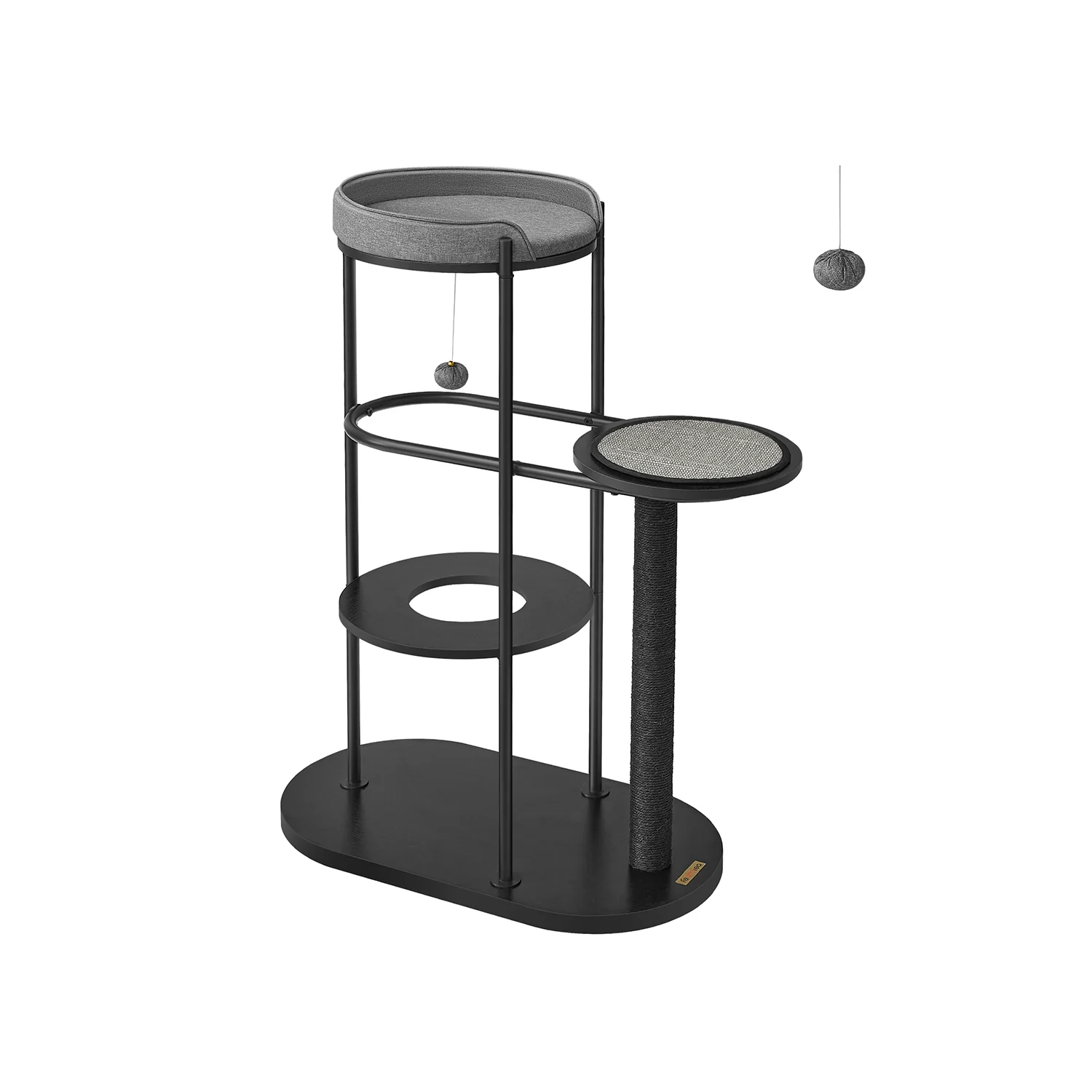 Krabpaal – 111 cm hoog – klassieke zwarte sisal – zwart