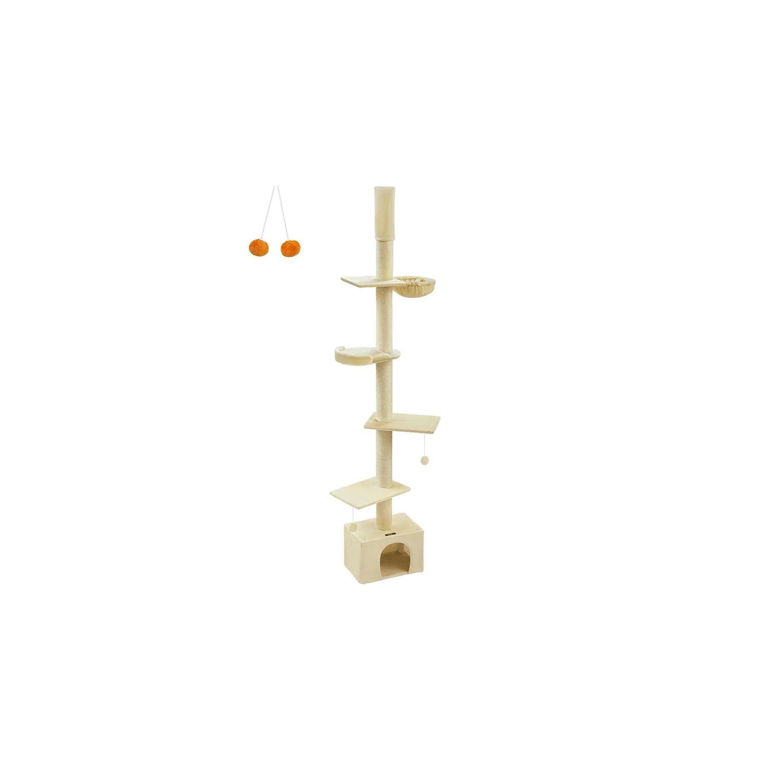 Krabpaal Plafond Hoog Verstelbaar Pluche Beige