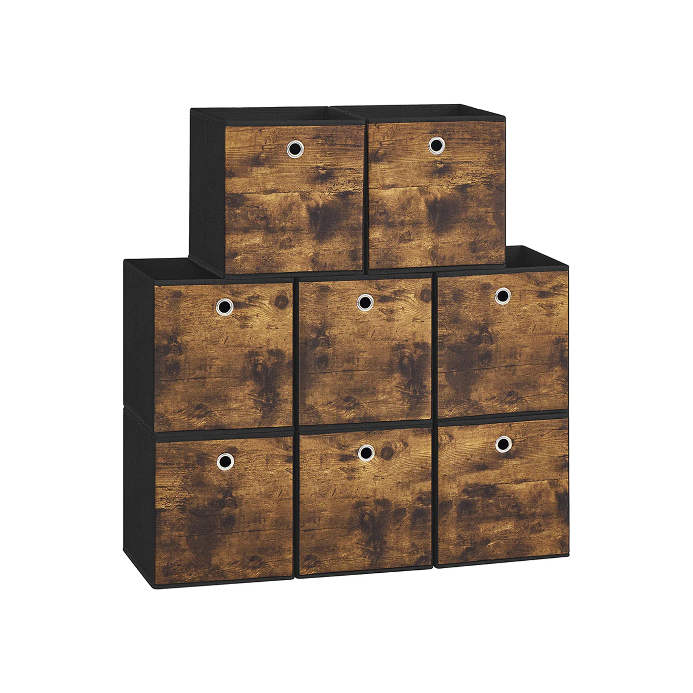 Opbergbox Set 8-delig – Opvouwbaar en praktisch – Vintagebruin/Zwart