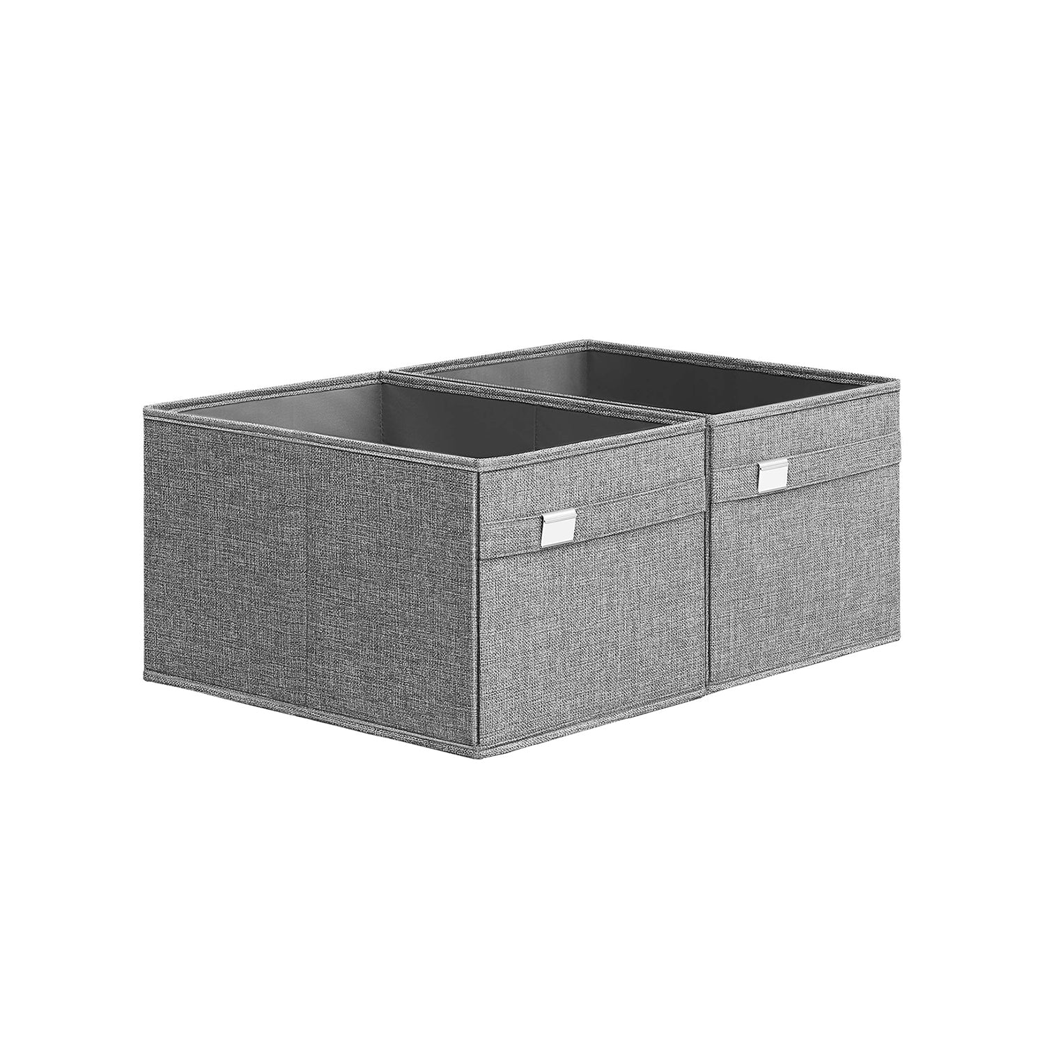 Opbergboxen set van 2 met handgrepen duifgrijs