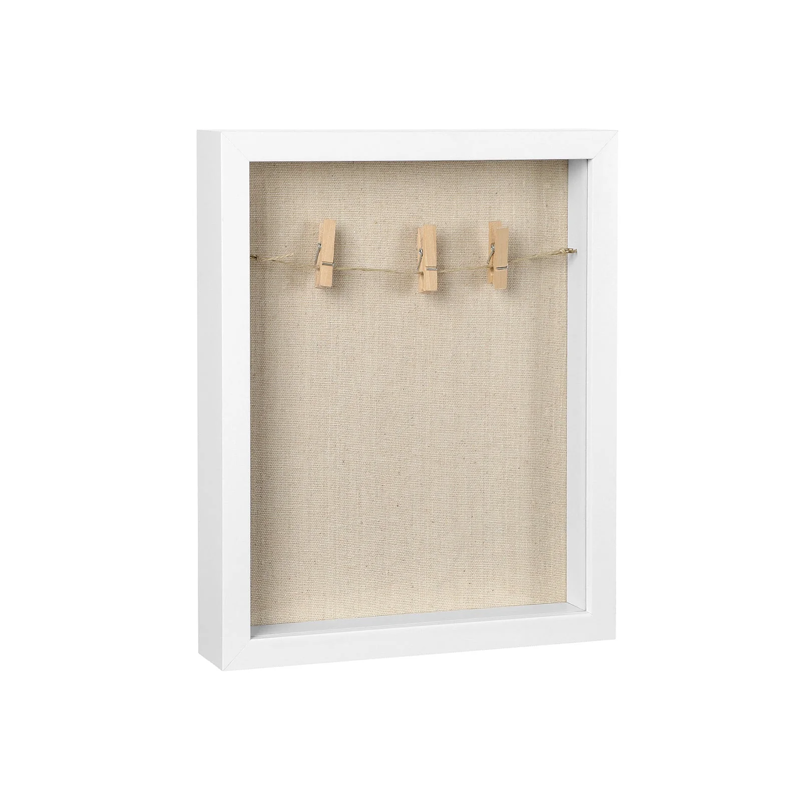 Shadow box fotolijst – Inclusief wasknijpers en pinnen – Wit