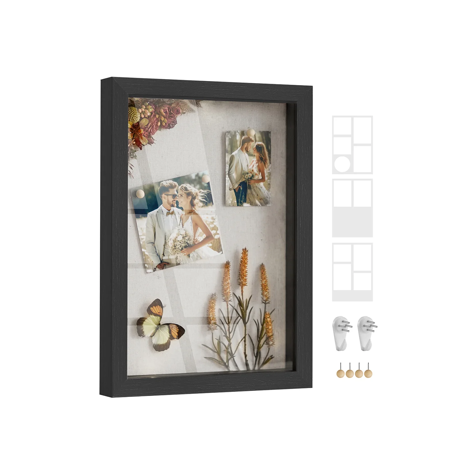 Fotolijst A4 met wandhaak – Essenzwart – Aszwart