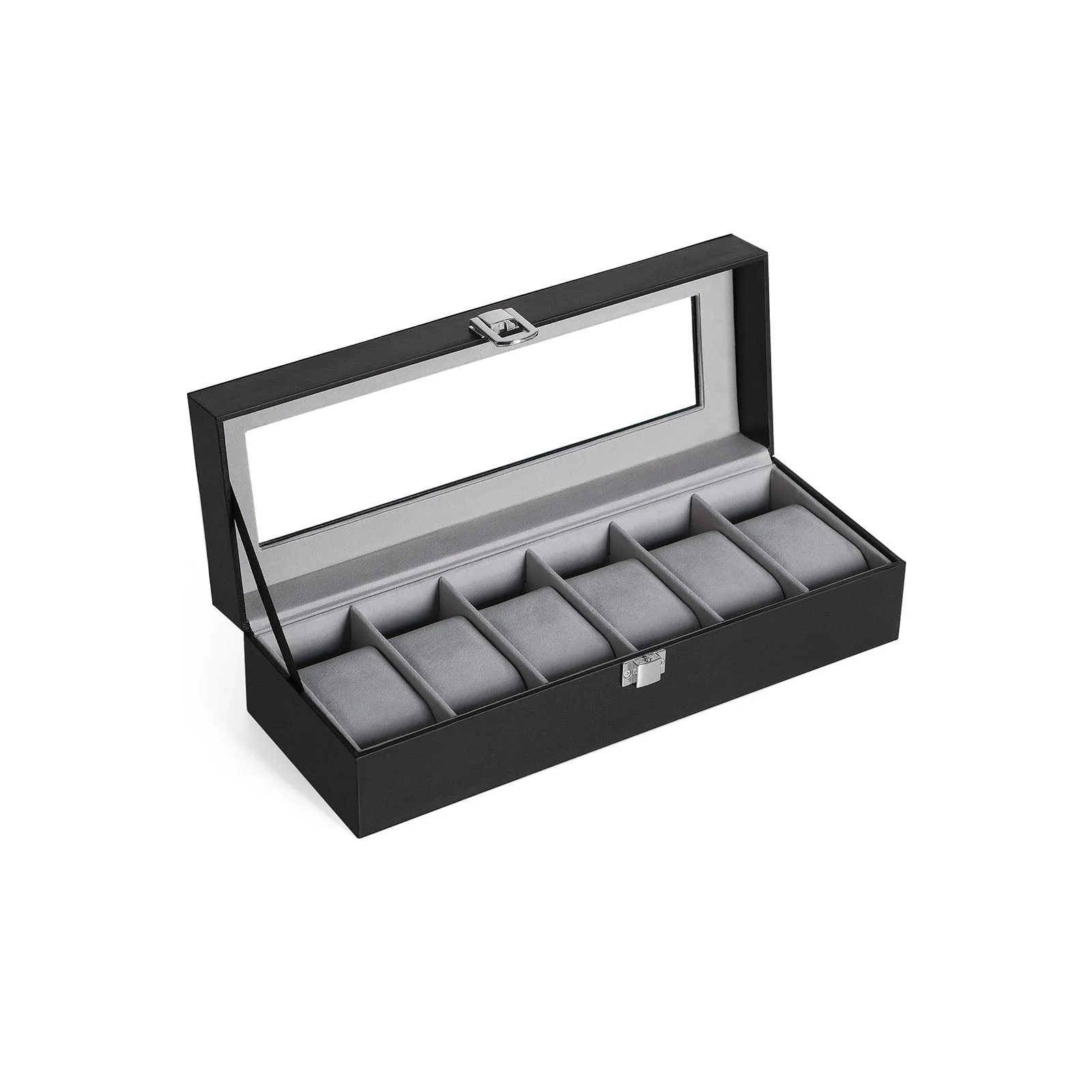 Horlogebox – Elegante opbergoplossing voor 6 horloges – Zwartgrijs