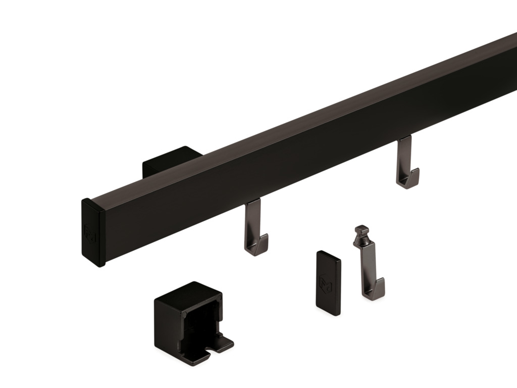 Alto set, Relingsysteem, zwart mat, L 1200 mm