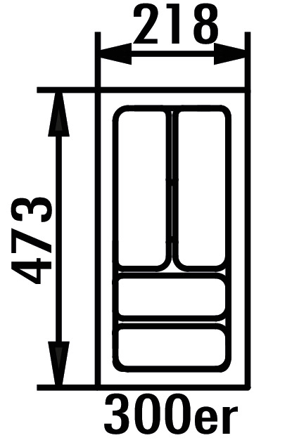 Bestekelement 4, Bestekelementen, voor 300 mm kastbreedte, B 218, D 473 mm