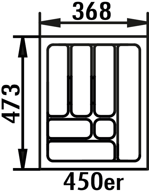 Bestekelement 4, Bestekelementen, voor 450 mm kastbreedte, B 368, D 473 mm