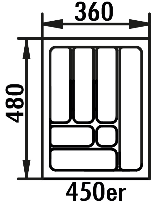 Bestekelement 5, Bestekelementen, voor 450 mm kastbreedte, B 360, D 480 mm