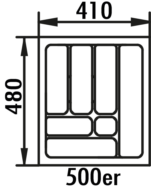 Bestekelement 5, Bestekelementen, voor 500 mm kastbreedte, B 410, D 480 mm