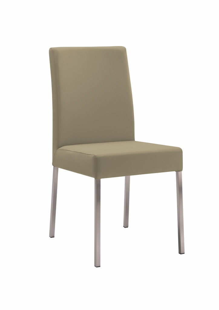Bruck 1K, Stoel, onderstel roestvrij staal, bekleding slib donker (28001)