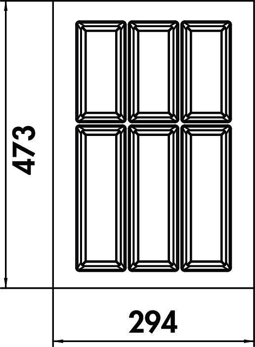 Adesso 1, Bestekelementen, voor 400 mm kastbreedte