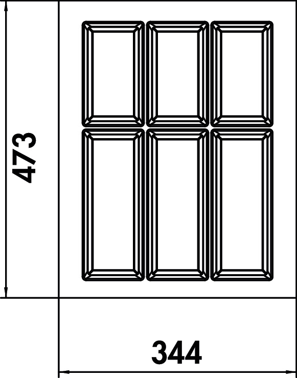 Adesso 1, Bestekelementen, voor 450 mm kastbreedte