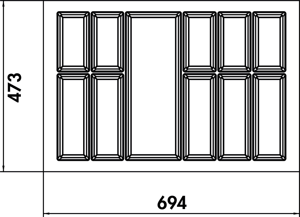 Adesso 1, Bestekelementen, voor 800 mm kastbreedte
