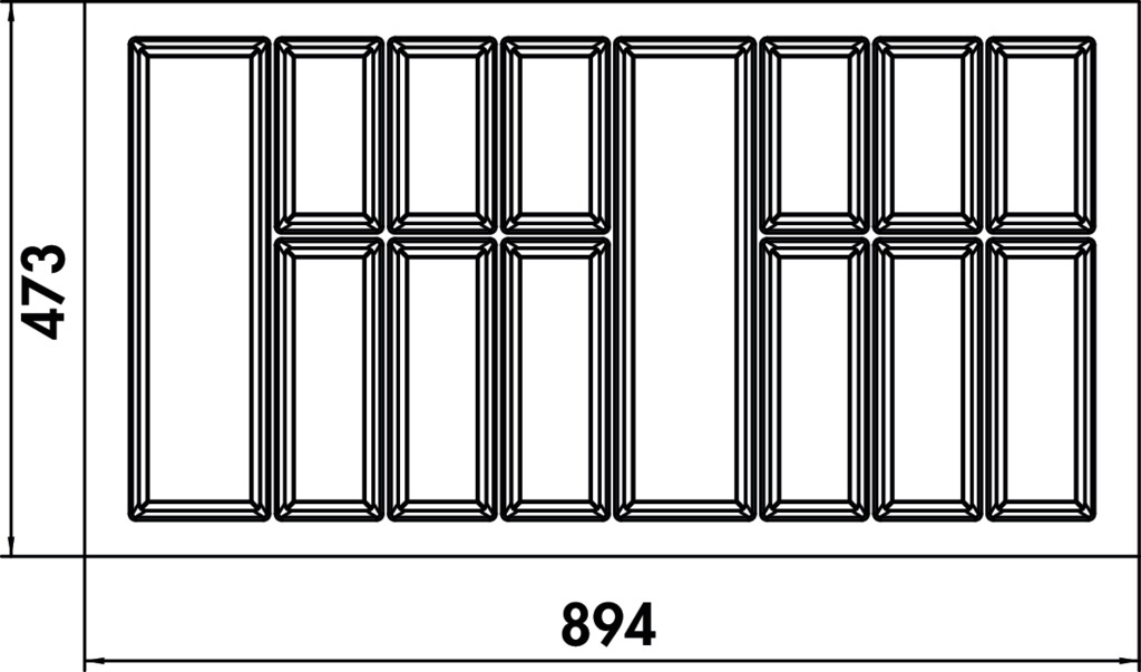 Adesso 1, Bestekelementen, voor 1000 mm kastbreedte