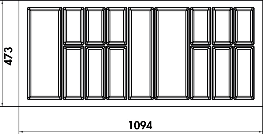 Adesso 1, Bestekelementen, voor 1200 mm kastbreedte