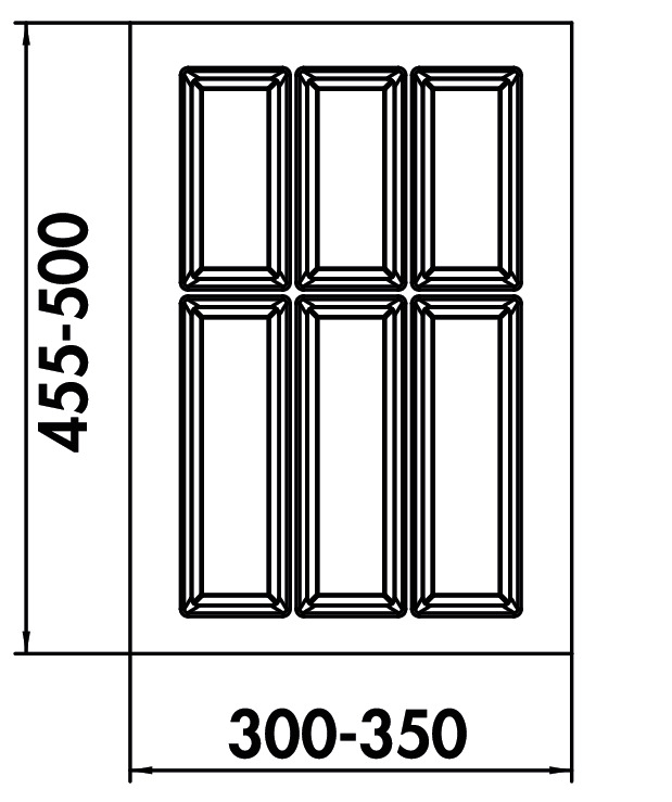 Adesso 2, Bestekelementen, voor 400 mm kastbreedte