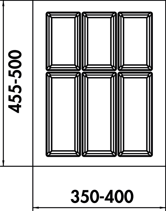 Adesso 2, Bestekelementen, voor 450 mm kastbreedte