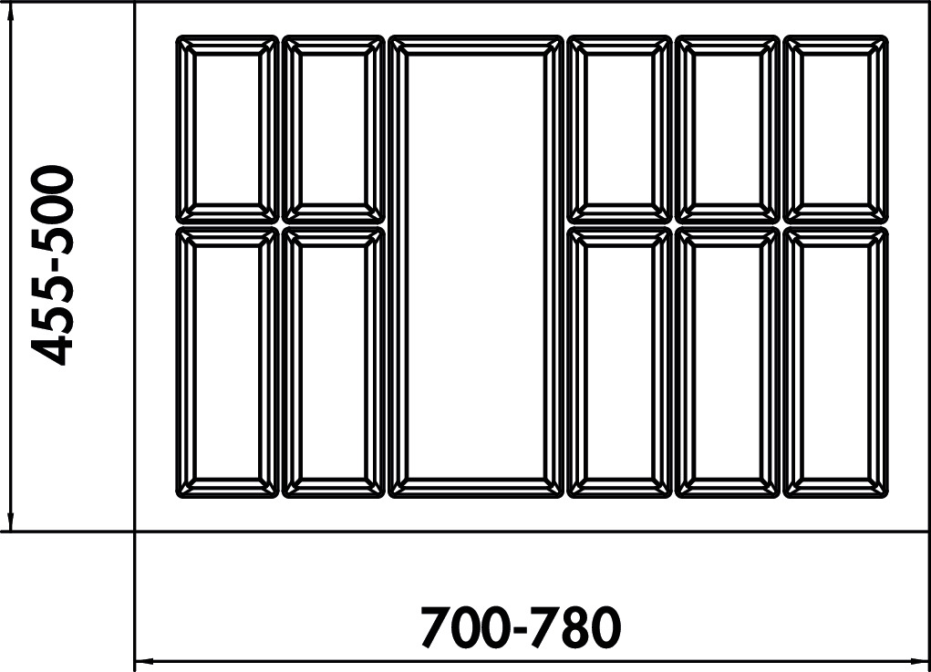 Adesso 2, Bestekelementen, voor 800 mm kastbreedte