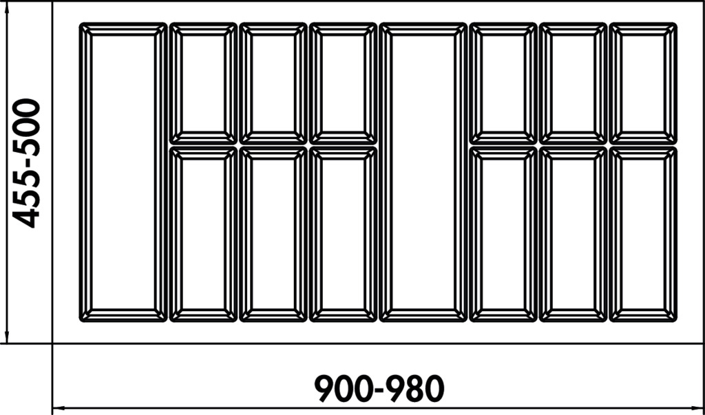 Adesso 2, Bestekelementen, voor 1000 mm kastbreedte