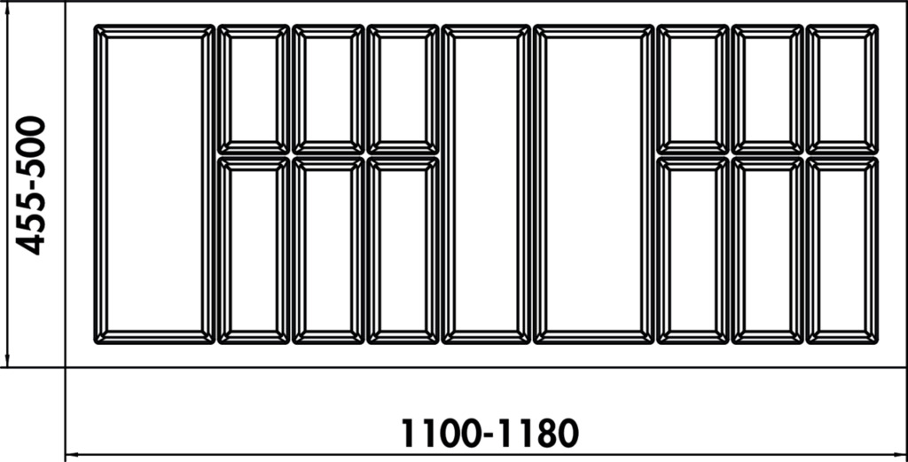 Adesso 2, Bestekelementen, voor 1200 mm kastbreedte