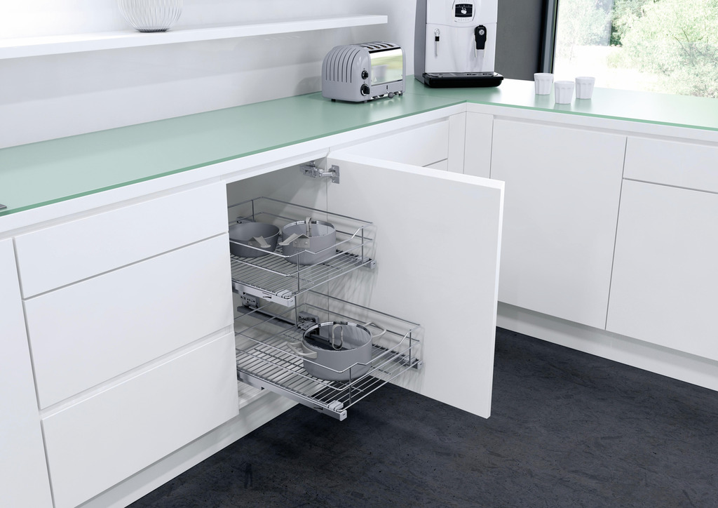 Binnenuittreksysteem Classic, Binnenuittreksysteem, 450 mm kast, verchroomd
