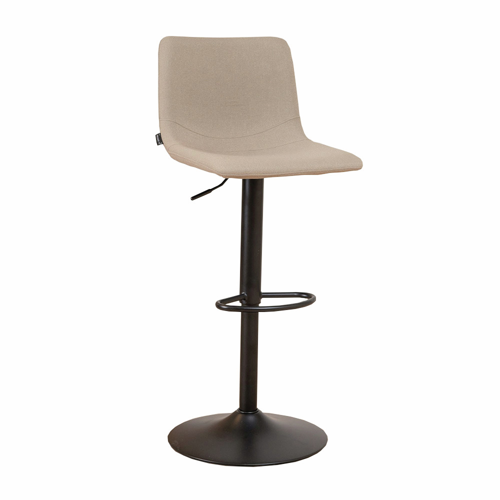 Bella R, Barkruk, onderstel zwart, bekleding taupe (02)